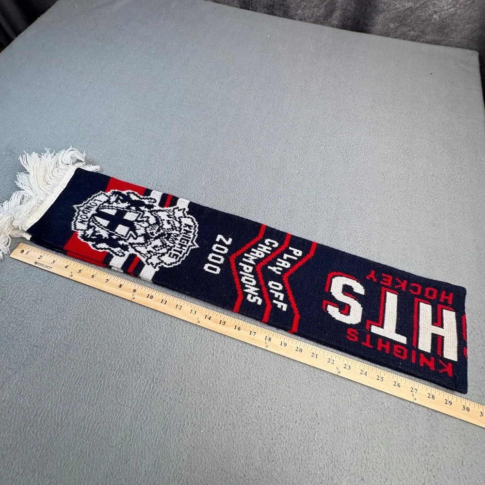 Vintage London Knights Ice Hockey Scarf Play Off Champions 2000 Navy Red White